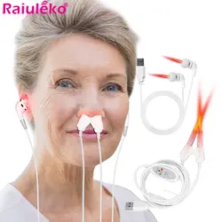 Máquina de terapia láser de 650nm, máquina de rinitis Sinusitis, cuidado de la nariz, bionasa Tinnitus, terapia láser de oído, irradiación LLLT, sordera, USB