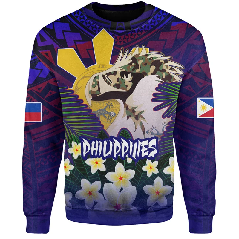 Philippine Eagle O Neck Sweatshirt Clothes For Men 3d Printing Flag National Emblem Graphic Pullover Long Sleeve Jersey Kid