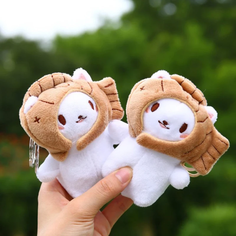 1pc Small Panda Plush  Cute Fish Keychain Soft Toy Plushie Kawaii Keychain Plush Toy keychain accessories