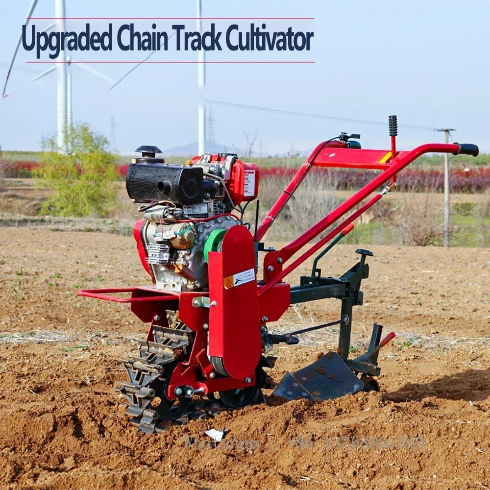 New Chain Rail Micro-Till Small Diese Plow Pastoral Management Machine Hand Pull Electric Start Gasoline Agrltural Machinery