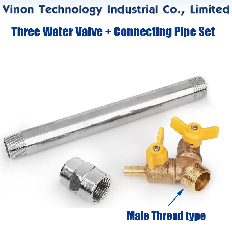 EDM Three Water Valve and Connection Pipe Set (Male Thread type or Female Thread type) for Medium Speed Wire Cutting Machines