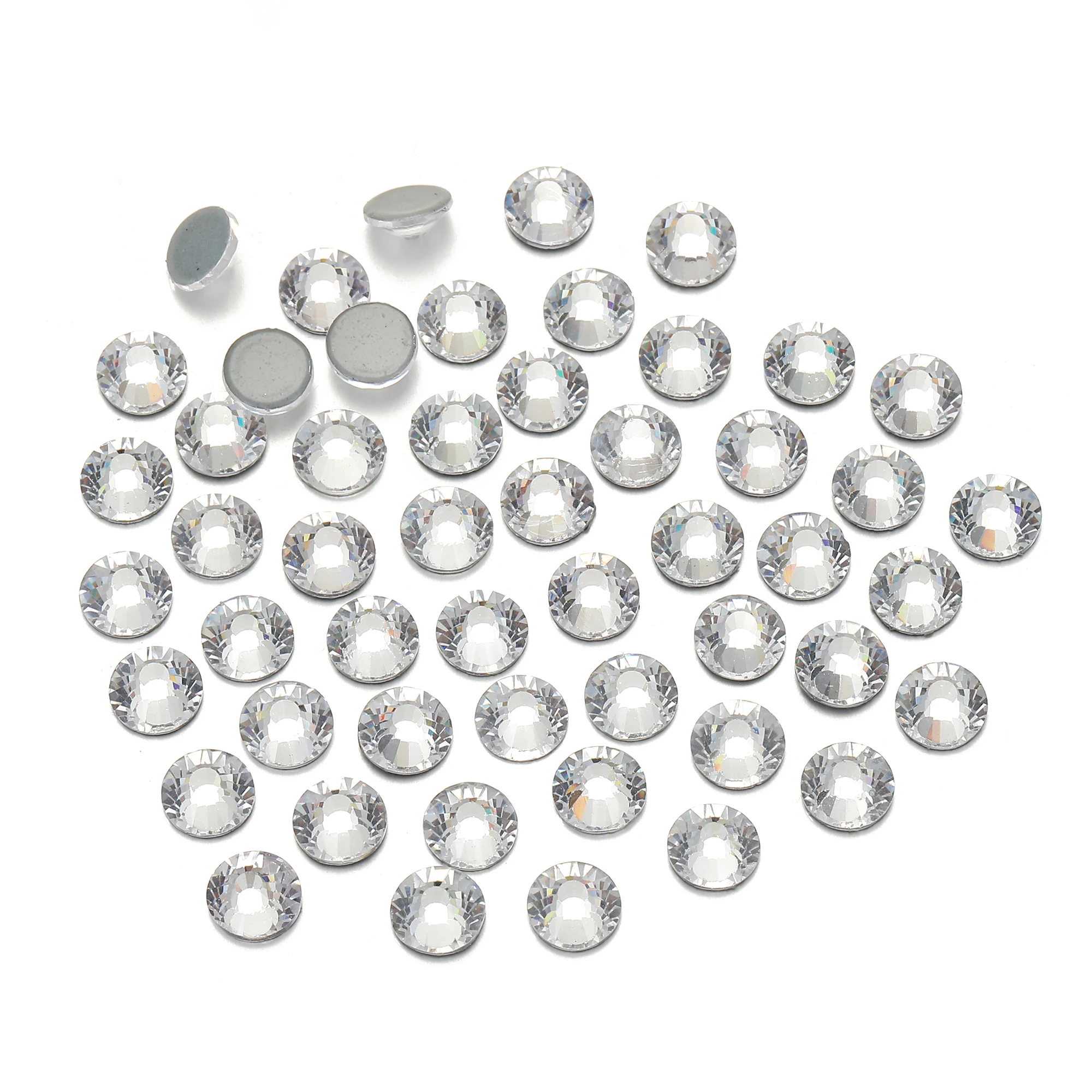 PUBRILEX Crystal AB Hotfix Strasssteine, klar glänzend, flache Rückseite, für Kleidungsstücke, Hochzeitskleider, Accessoires – Detail 7