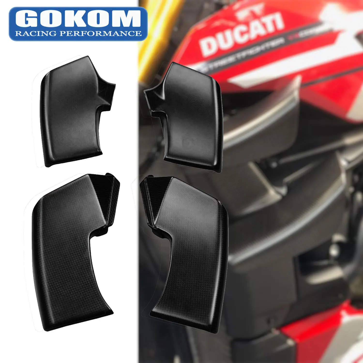 

Gokom Racing Motorcycle Parts Carbon Fiber Winglets For Ducati Ducati Streetfighter V4 v2 2020-2023