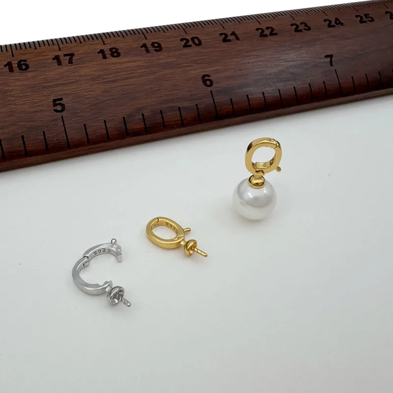 1 قطعة الصلبة 925 فضة قلادة موصل 18K الذهب اللون DIY بها بنفسك مجوهرات ل حبات اللؤلؤ اكسسوارات صنع مكونات