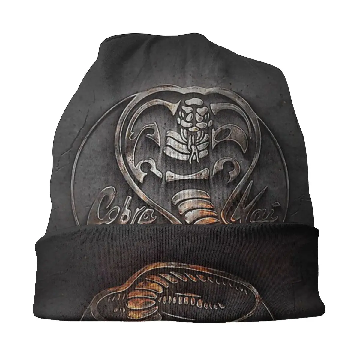 Snake Logo Cobra Kai Autumn Female Warm Beanies Double Used Windproof Bonnet Hats