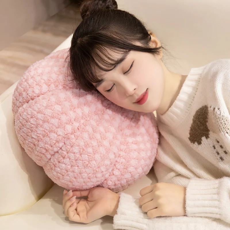 Lamb Fleece Pumpkin Pillow Halloween Pumpkin Stuffed Plush Toys Cushion Autumn Harvest Festival Thanksgiving Day Home Decor