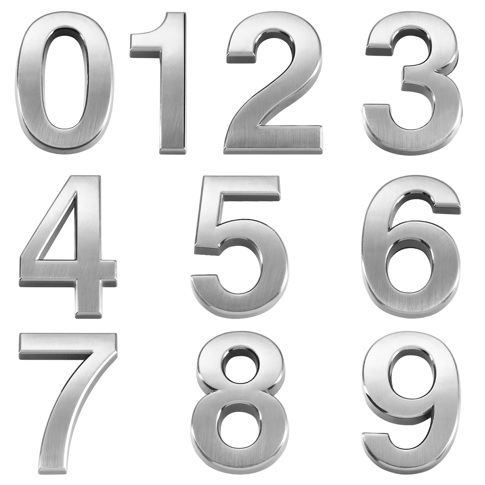 10pcs 0-9 Premium Metal Door Numbers Corrosion Resistant Address Sign For House Hotel Ktv Office Mailbox Street Number
