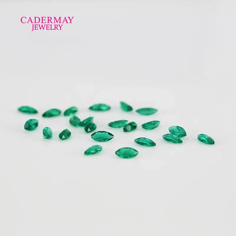 Muzuo Green Lab Grown Emerald 1.5x3mm-4x8mm Marquise Cut Hydrothermal Emerald With Inculsions For Emerald Jewelry