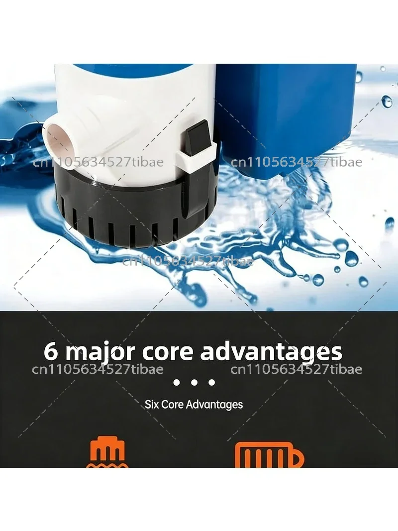 

12V Rechargeable Marine Bilge Pump | Lithium Battery Automatic Drainage for Dragon Boat & Yacht | Submersible Water Pump