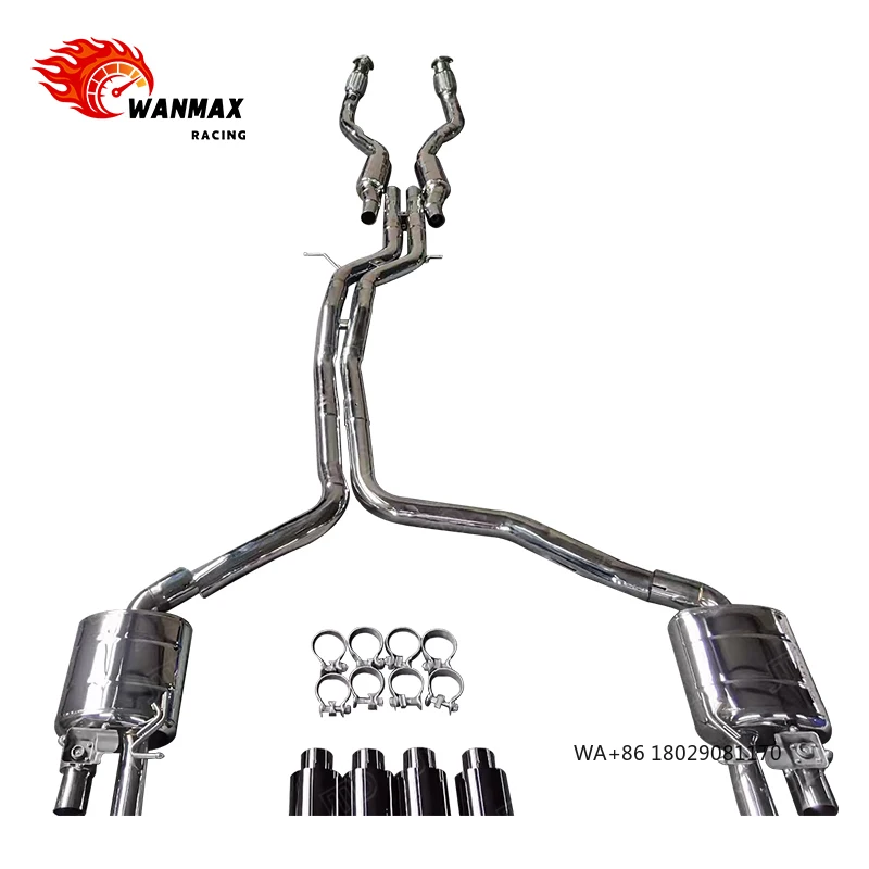 

Роскошная выхлопная система Catback с электроприводными клапанами из нержавеющей стали, необработанная, для Audi S7 C7.5 C7 4.0T 2016 года