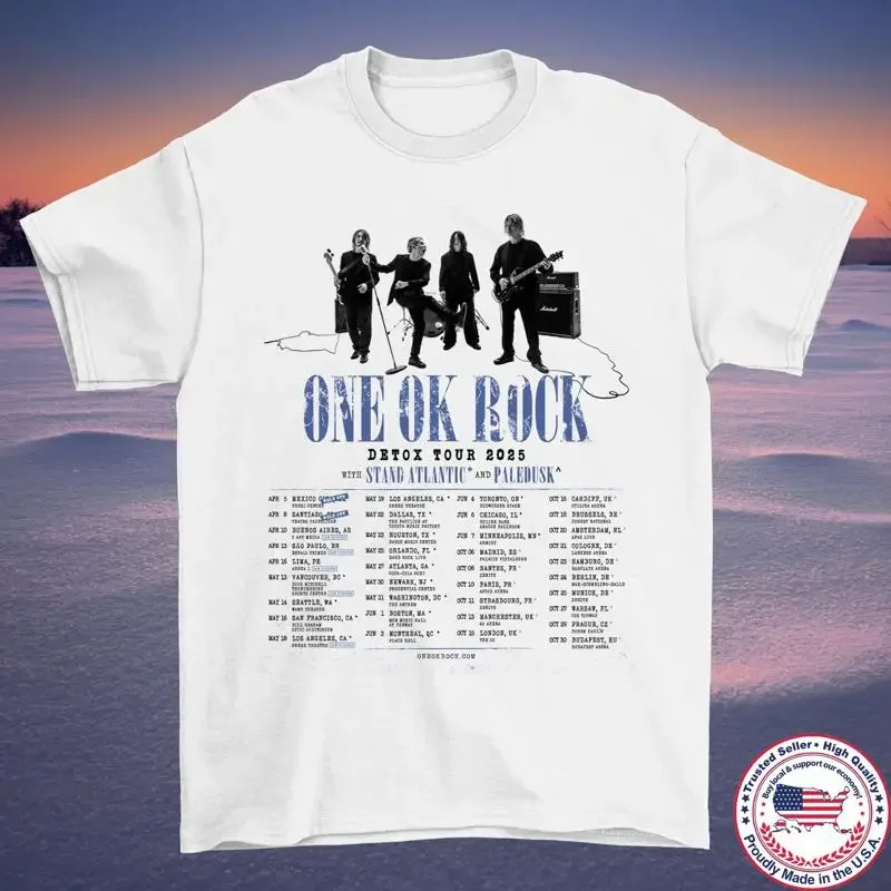 Camiseta Blanca de la Gira Detox de la Banda One Ok Rock, Tallas Completas S-5XL
