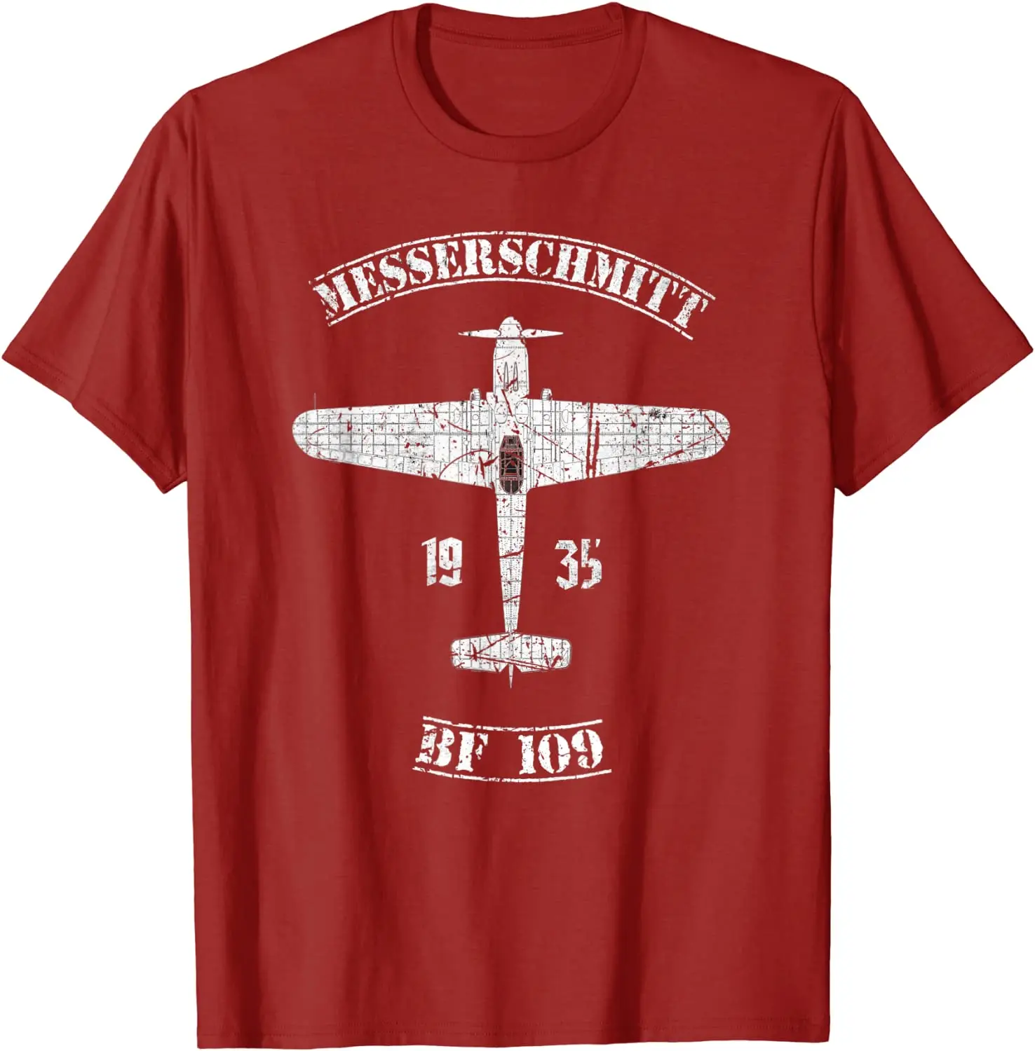 Bf 109 German WW2 Fighter Aircraft T-Shirt Men\'s Summer Cotton O-neck Short-sleeved Shirt