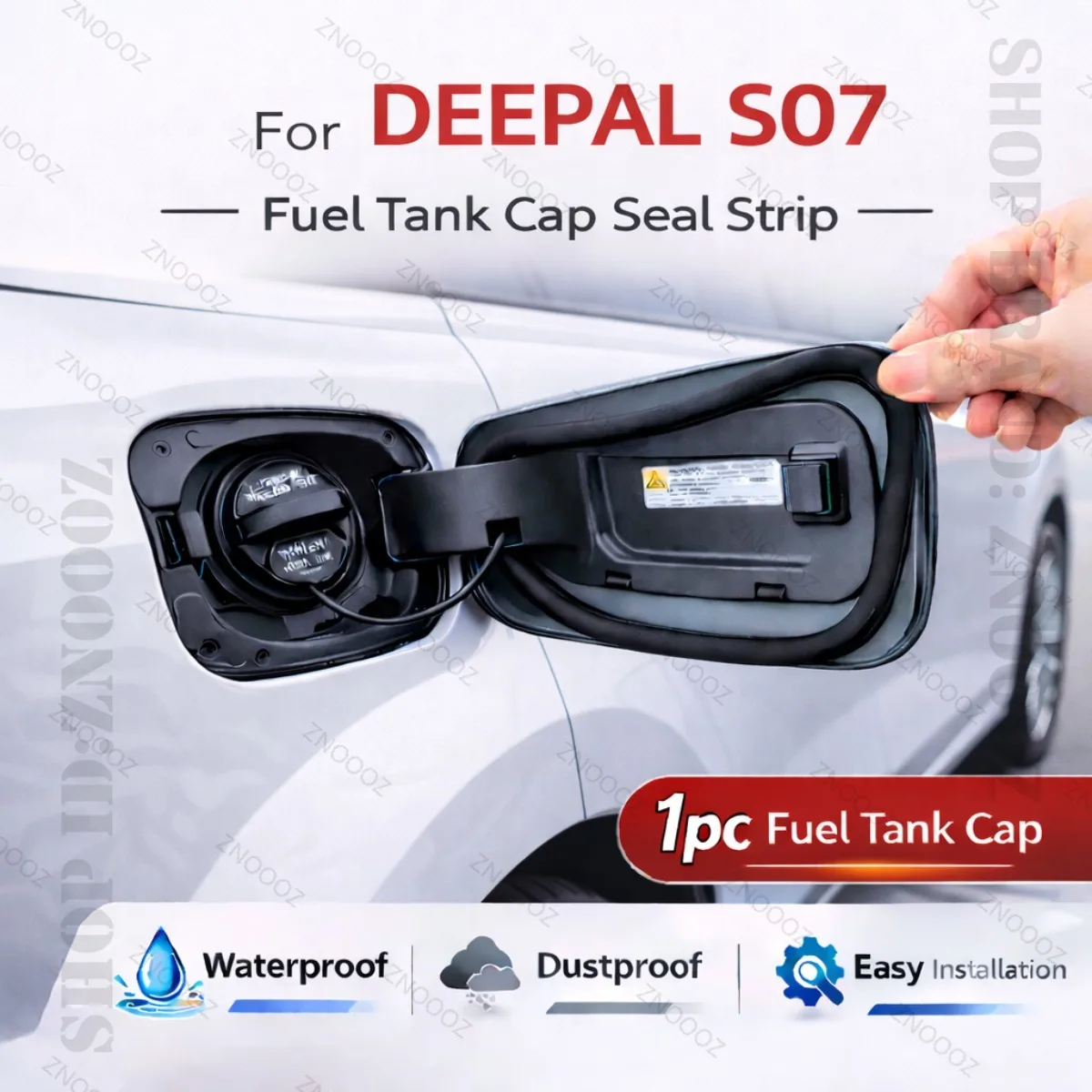 For DEEPAL SO7 Car Seal Strip Rubber Double Layer Dustproof Waterproof Sealing Protector Gas Cap Trim 1pc Fuel Tank Cover