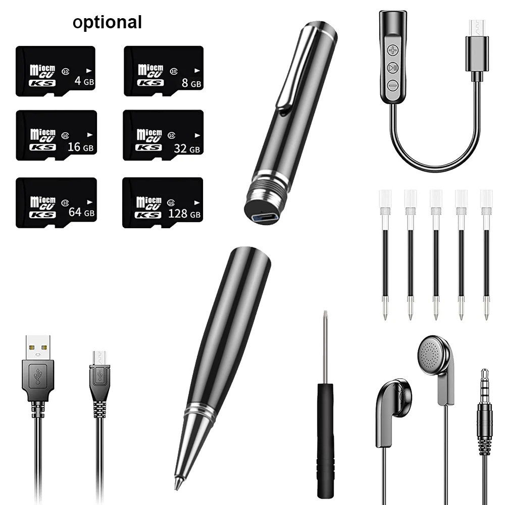 Professional Conference Recorder Mini Recording Pen 32GB One Click Recording Source Factory Supports OEM ODM