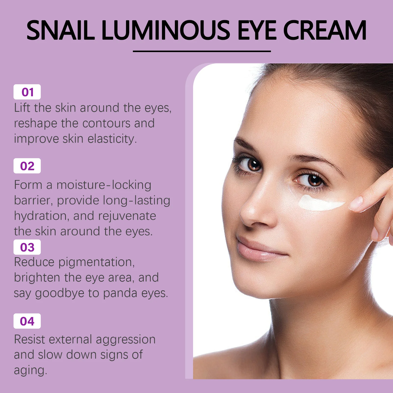 الحلزون كريم عين مضيئة ترطيب تخفيف تعب العين تغذي المنطقة ضد أكياس الانتفاخ هيدرات يشد مكافحة الشيخوخة الجلد C
