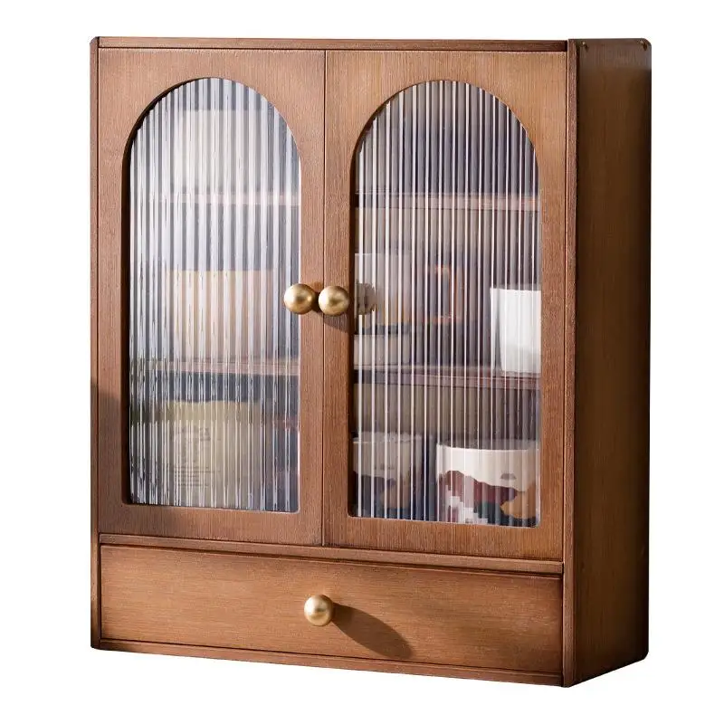 

Solid wood water cup storage cabinet, desktop shelf, water cup, tea cup, mug, coffee cup, Duobao plaid cabinet