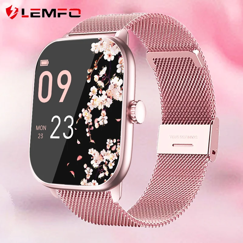 LEMFO Smart Watch For Women Bluetooth Call Music Smartwatch Women Full Touch Dial Fitness Tracker Waterproof Women Watch 2.01