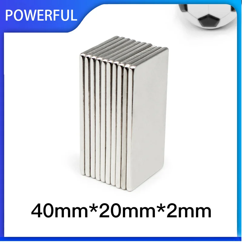 2~50PCS 40x20x2mm Block Strong Powerful Magnets 40mm x 20mm x 2mm Long Rectangular Permanent Neodymium Magnet Sheet 40*20*2 mm