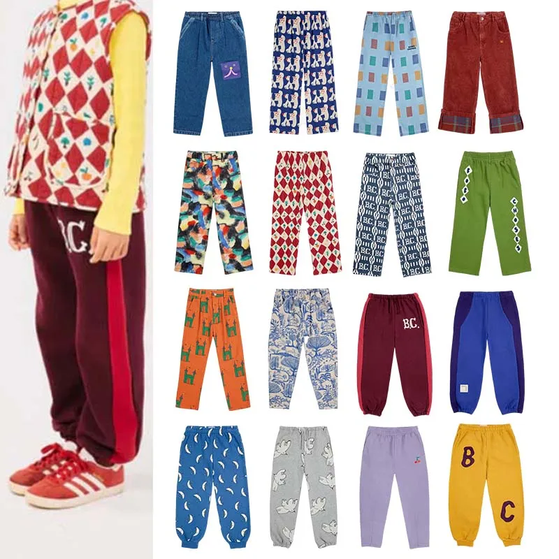 

Pants for Boys Girls 2024 Autumn New Style kids Color Block Sweatpants Baby Casual Jeans Children's Clothing