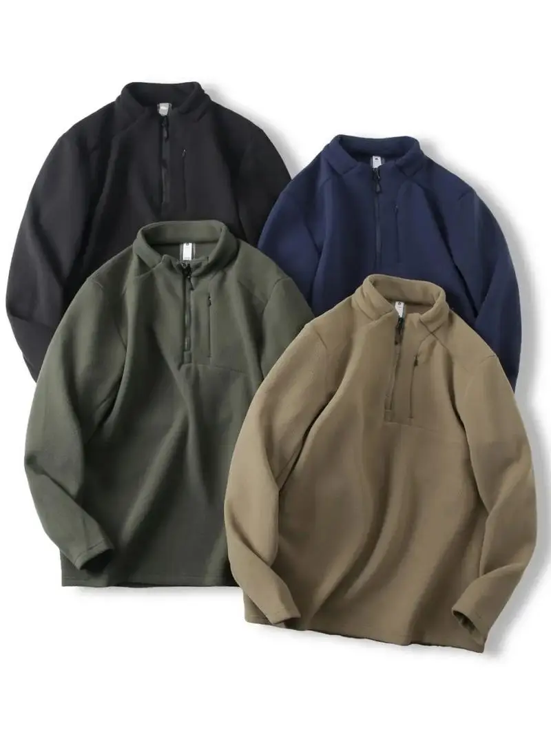 

Autumn Winter New Sle Men's Casual Fce Jaet Lightweight Warm Stand Collar f Zipper Loose Fit Polyester Fiber