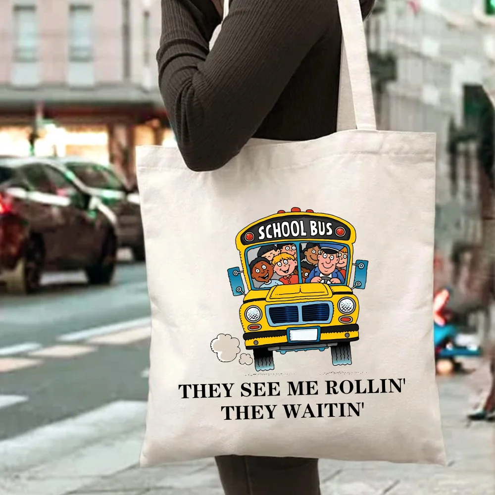Bus Driver Handbag Bus Driver Thanks Gift They Wait for Teacher Shoulder Bag Handbag Bag  Top-Handle Bags Women's Handbags