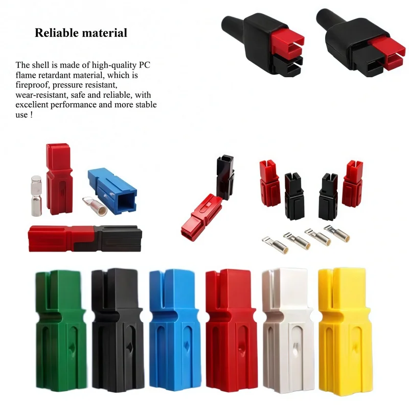 1/2/3/4/5Pairs Red And Black 30A/45Amp 600V For Plug Connector + Dust Cover Tools Herramientas Dust For ADS Connector, Black Rub