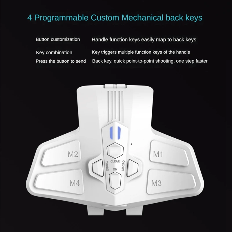 For PS5 Bluetooth Wireless Direct Plug-In Back Button With Burst Programming Custom Mapping Four Back Button,White Durable