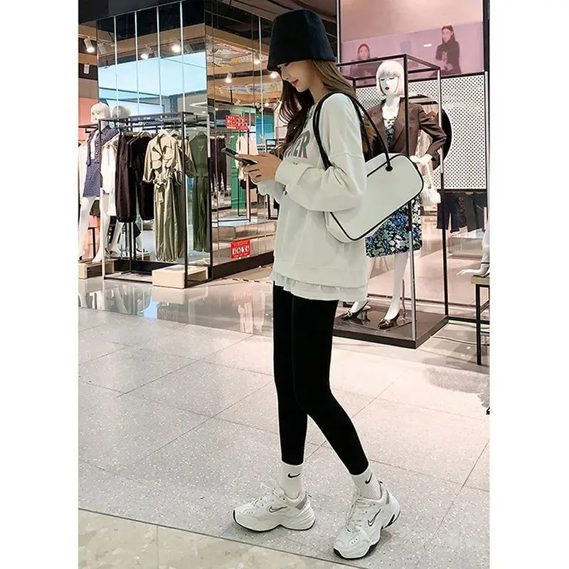 

Gym Leggings Woman Workout Geometric Suitable Running Exercise Thread Knit Fashion Hip Liftting Lambwool Pants Patchwork Ol