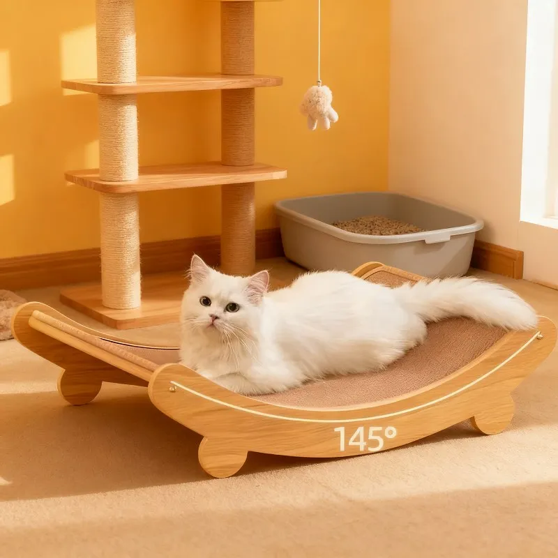 2025 Kratzpads für Katzen aus Holz, multifunktionales Katzenschlafbett, abnehmbares, verschleißfestes Kratzbrett, Kätzchen, Schleifen von Katzenspielzeug