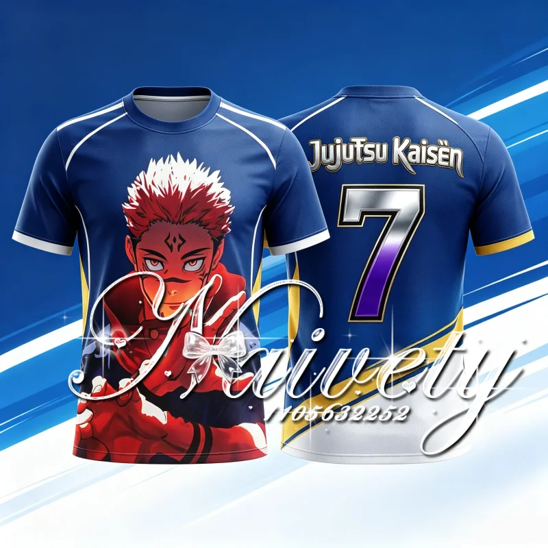 New Summer Jujutsu Kaisen Ryomen Sukuna Manga 3D Print Soccer Jersey Unisex Quick Dry Sports Tee Personalized Short Sleeve Tops