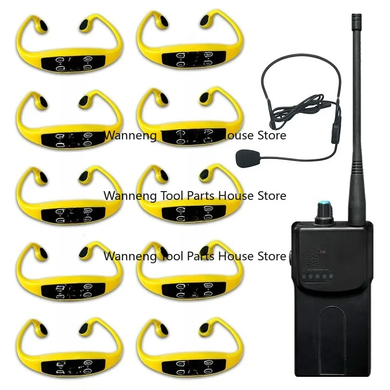 

10 H916A Waterproof Conduction Headphones 1 H900A Walkie Talkie Real-Time Communication Open Water Training