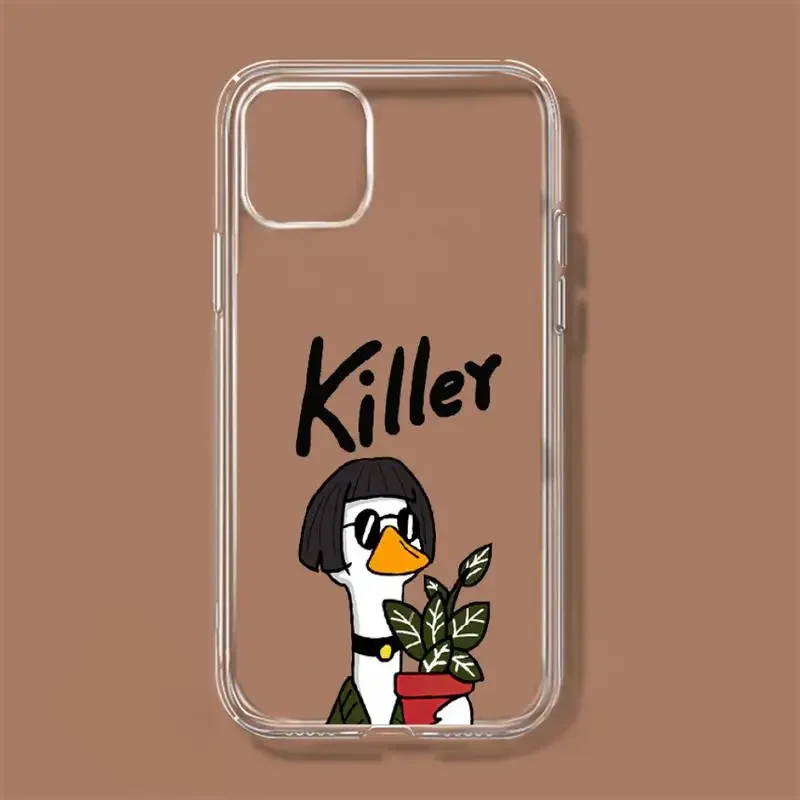 Cute Killer Leon The Professional Uncle Girl Phone Case For Xiaomi10T 11 Note10 Redmi7 8 9 S Pro K40 Poco3 Transparent Shell