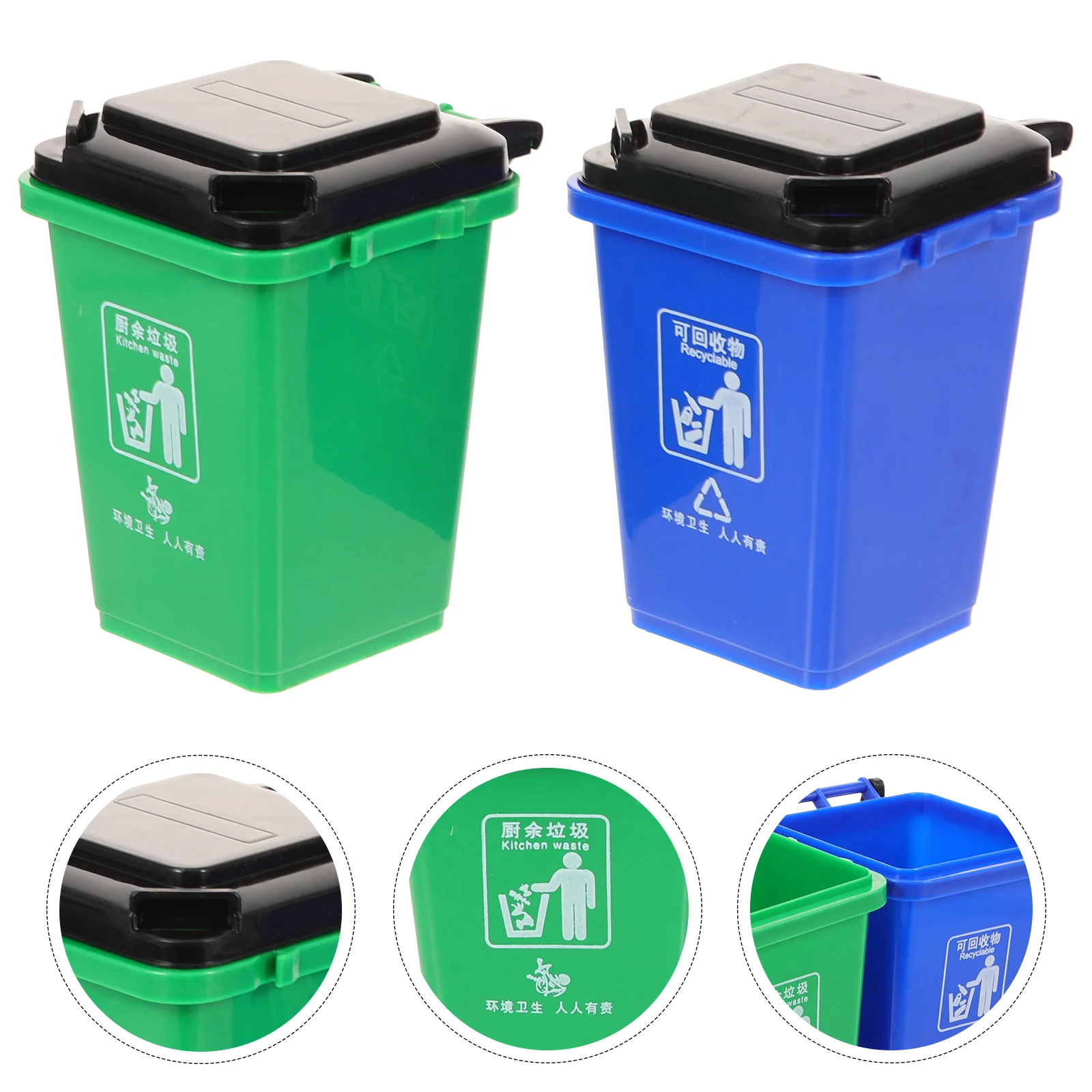 2 PCS Nestable Design Trash Can Shape Pen Holder Pencil Storage Case Stationery Shockproof