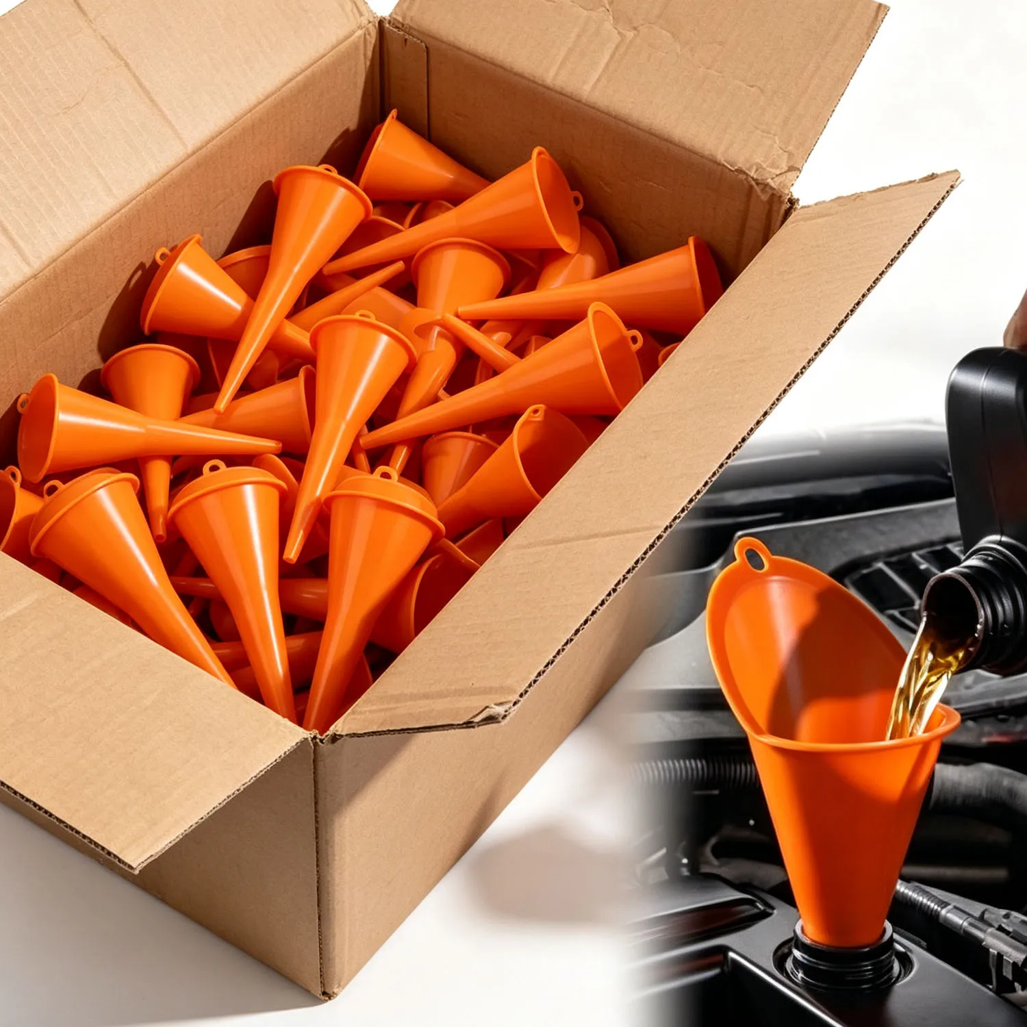 Car Long Stem Funnel Oil Fuel Filling Tools Anti-splash Plastic Oil Funnel Motorcycle Refueling Tools Auto Accessories