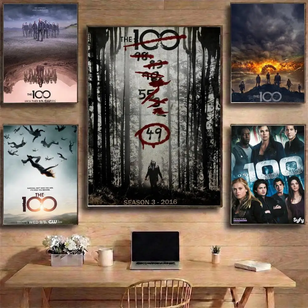 T-The 100 Season TV Series Vintage Poster HD Waterproof Self-Adhesive Wall Art with Multi-Scene Compatibility