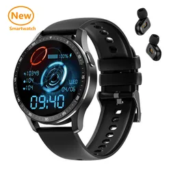 2024 Nieuwe Mannen Smart Watch Tws Bluetooth Headset 2 In 1 Iwatch Buds Headset Ip67 Waterdichte Hartslag Sport Fitness Tracker X7