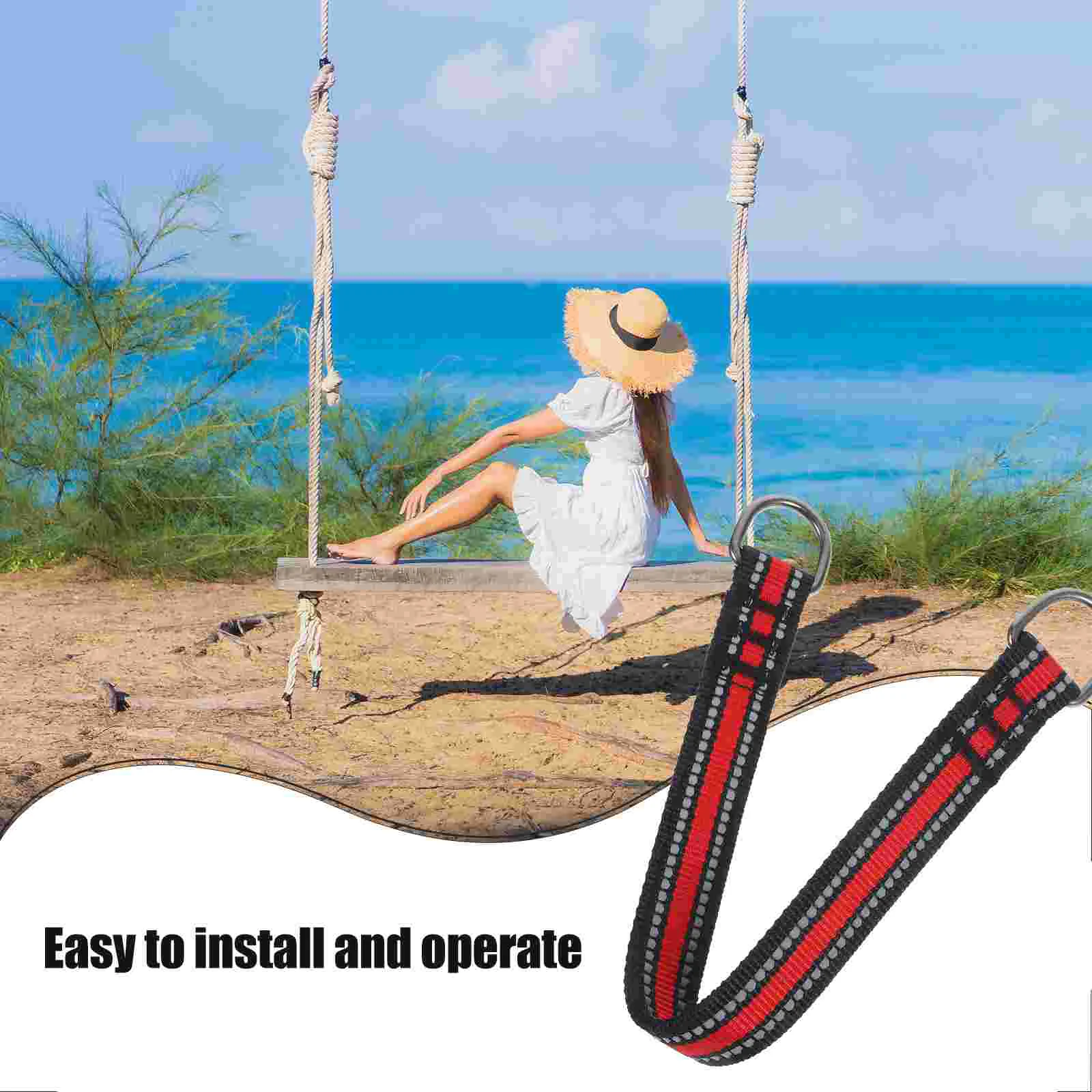 2 Pcs Swing Connection Belt Ropes Tree Hanging Kits Safety Strap Heavy-duty Seat Hammock Child