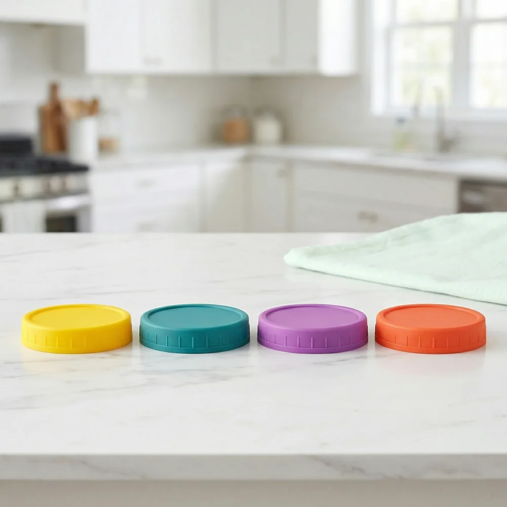 

86mm Sealing Lid Food Jar Lid 4pcs Wide Mouth Mason Jar Lids Reusable Leak-proof Canning Covers Food Grade Sealing Caps