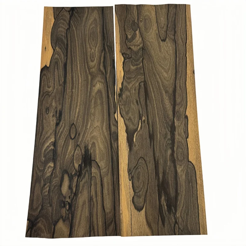 

2pcs 0.5mm natural ebony veneer, bookmatched, guitar body veneer, DIY marquetry veneer, size 50x18cm