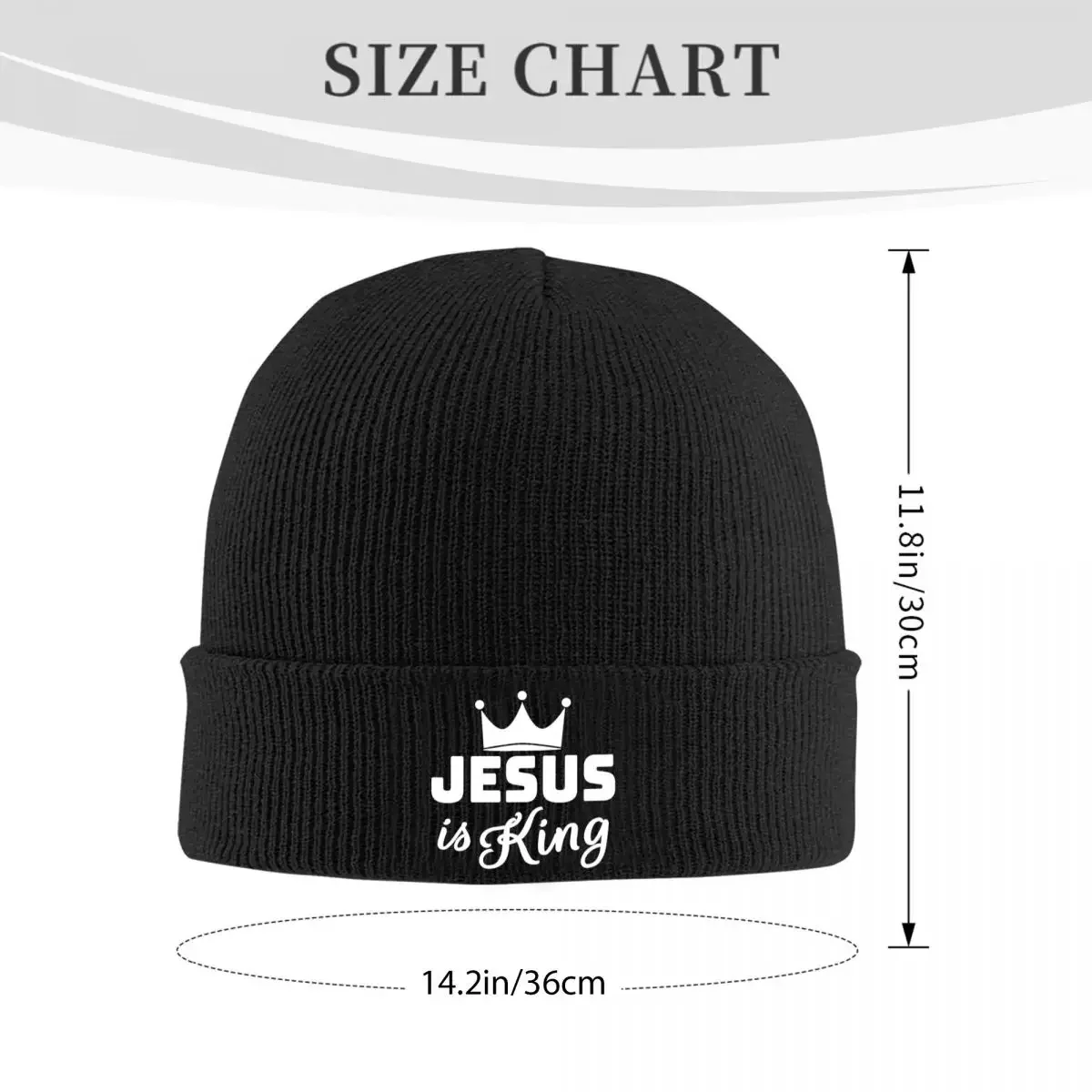 Jesus Is King Knitted Bonnet Caps Soft Cozy Warm Stretch Thick Trendy Beanies Hats Cap Black Fashion Keep Warm Hats