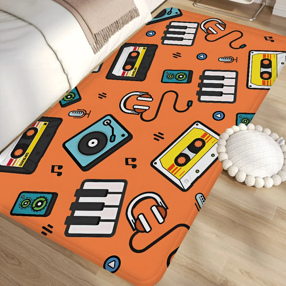 

Cassette Music Tape Kitchen Mat Kids Room Bedroom Decoration Balcony Anti-Slip Doormat Living Room Alfombra