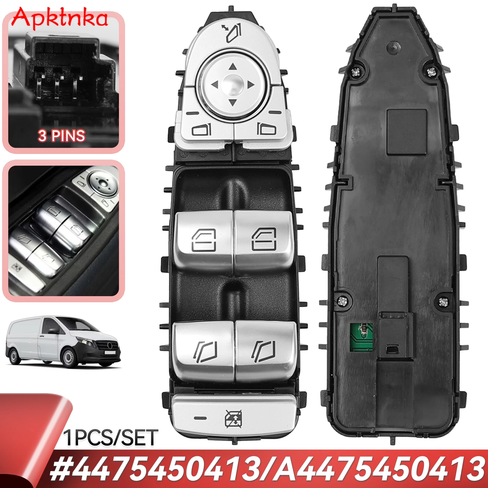 

Электрический главный переключатель управления стеклоподъемником для Mercedes Benz V-Class W447 Vito Viano 15-19 4475450413 A4475450413