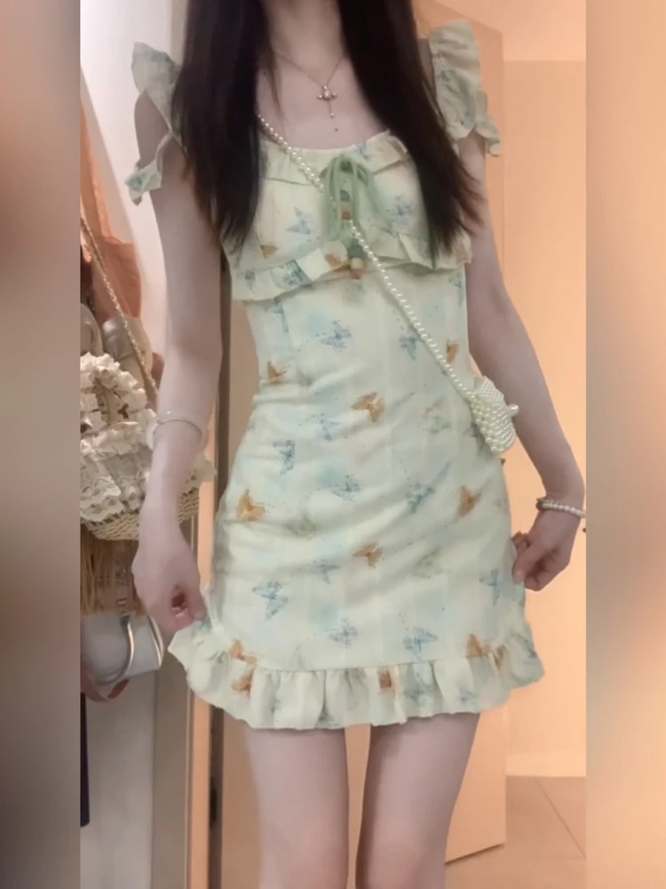 

Юбка-трапеция с принтом Sweet And Spicy Girl, короткая, с завышенной талией, для повседневной носки, в корейском стиле, с цветочным узором
