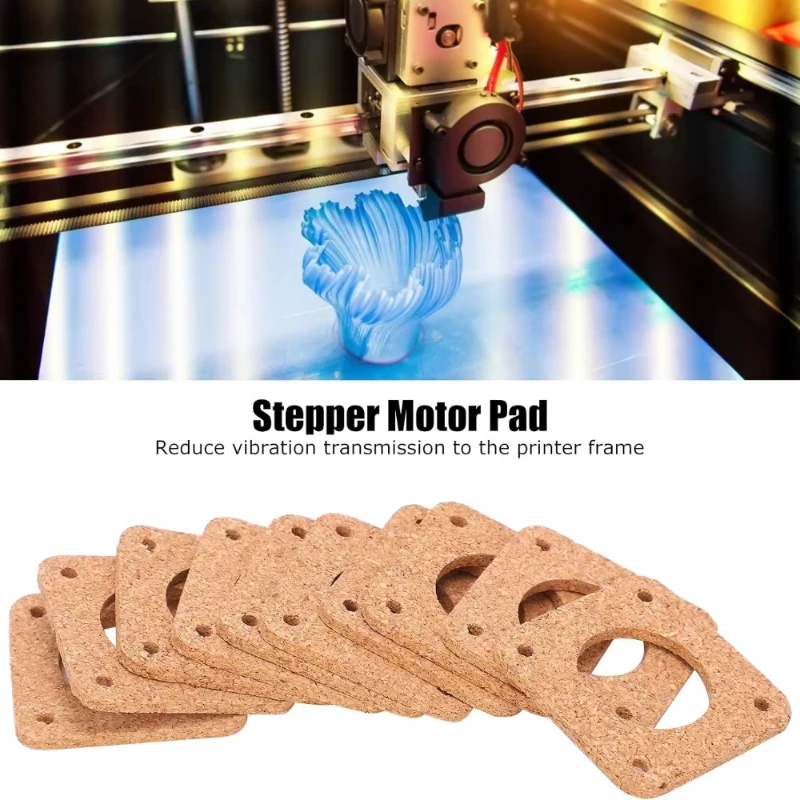 3D Printer Stepper Motor Damper Pad 42mm Cork Gasket 3mm Anti-Vibration Wear Resistant Heat Resistant for NEMA17 Ender3 CR10