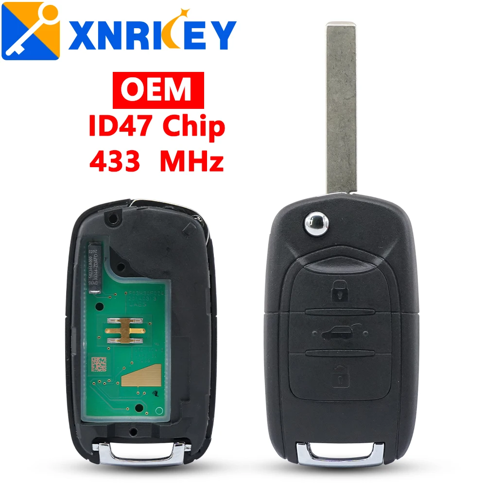 XRNKEY oryginalny dla 2020-2023 dla chevroleta Captiva składany klucz zdalny 433MHz ASK z 47 HITAG3 7961X Chip 3 przyciski