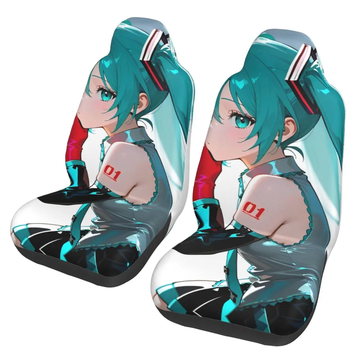 初音ミク-ボーカロイド-ユニバーサルカーシートカバー-プロテクター-インテリアアクセサリー-アニメシートクッション-カバー-ポリエステル製カーアクセサリー