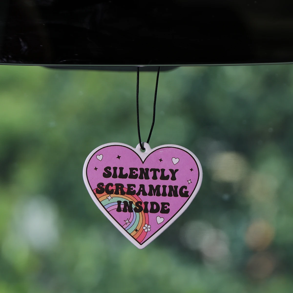 

Rainbow Quotes Car Aromatherapy Tablets Hanging Fragrance Card Heart Air Freshener Home Car Pendant Decoration