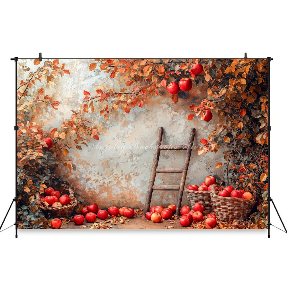 Autumn Apple Farm Backgrounds Cake Smash Adult Family Photography Props Child Baby Decors Photo Studio Backdrops — zdjęcie produktu 7