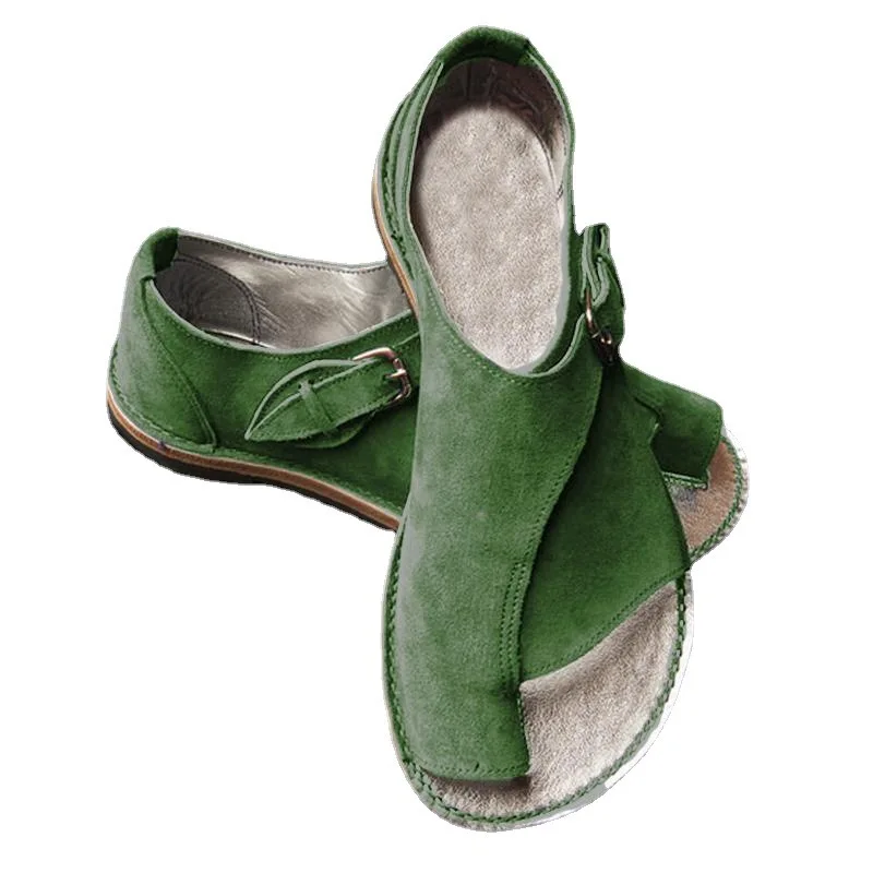 Gothic Retro PU Leather Flat Sandals British Style Casual Fashion Medieval Knight Theme Outdoor Carnival Party Shoes for Women
