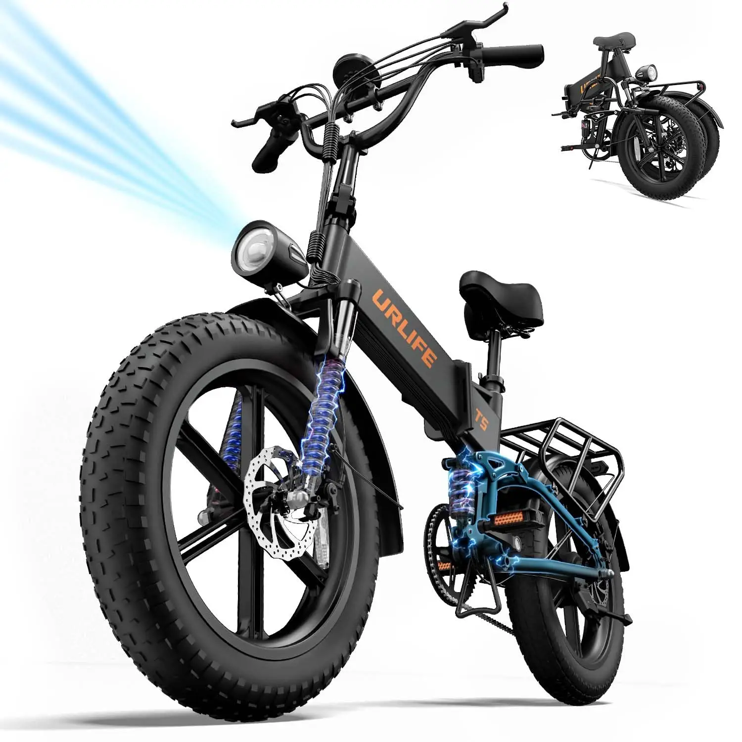 

Складной электровелосипед для взрослых, 48В 13Ач, 20" x 4" с широкими шинами, полная подвеска с четырехзвенной амортизацией, LED-подсветка, индивидуальная комплектация